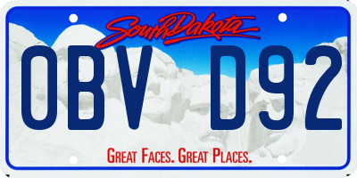 SD license plate 0BVD92