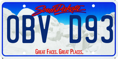 SD license plate 0BVD93