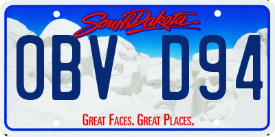 SD license plate 0BVD94