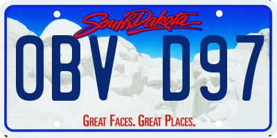 SD license plate 0BVD97