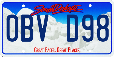 SD license plate 0BVD98