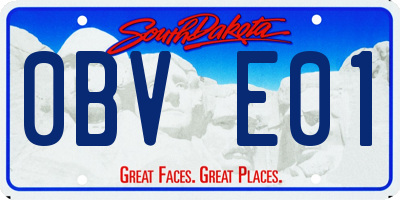 SD license plate 0BVE01