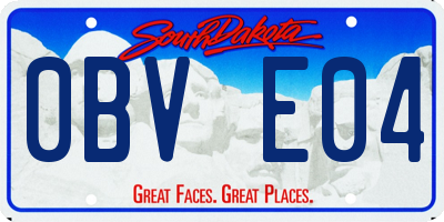 SD license plate 0BVE04