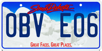 SD license plate 0BVE06