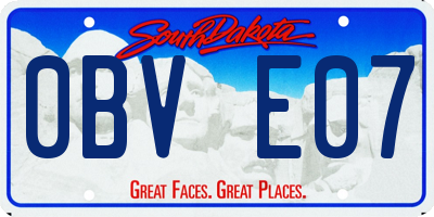 SD license plate 0BVE07