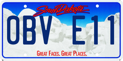 SD license plate 0BVE11