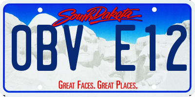 SD license plate 0BVE12