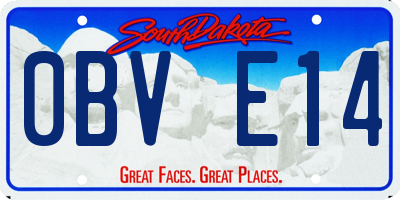 SD license plate 0BVE14