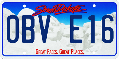 SD license plate 0BVE16