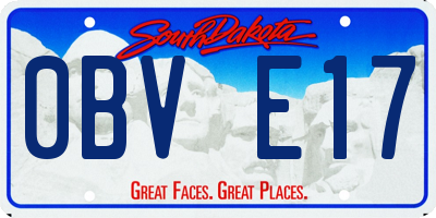 SD license plate 0BVE17