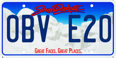 SD license plate 0BVE20