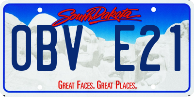 SD license plate 0BVE21