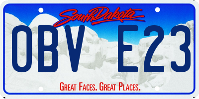 SD license plate 0BVE23