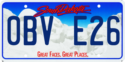 SD license plate 0BVE26