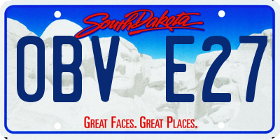 SD license plate 0BVE27