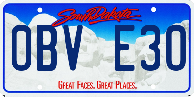 SD license plate 0BVE30