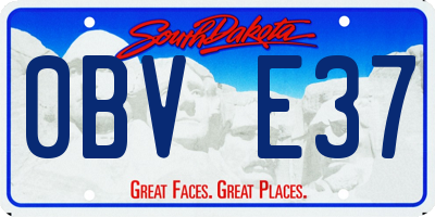 SD license plate 0BVE37