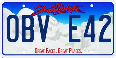SD license plate 0BVE42