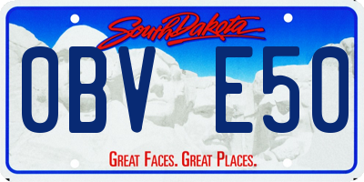 SD license plate 0BVE50