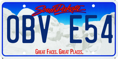 SD license plate 0BVE54