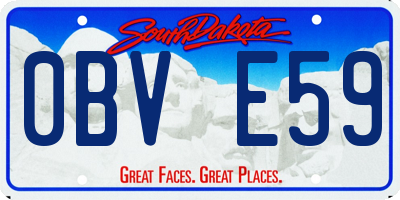 SD license plate 0BVE59