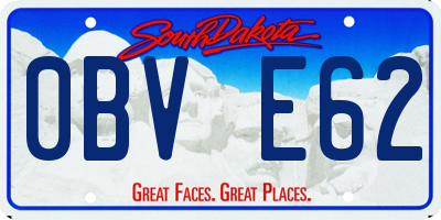 SD license plate 0BVE62