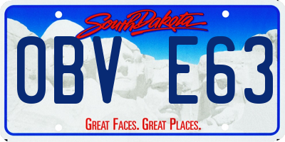 SD license plate 0BVE63
