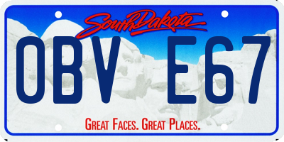 SD license plate 0BVE67