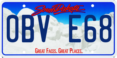SD license plate 0BVE68
