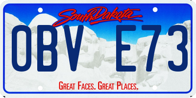 SD license plate 0BVE73