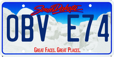 SD license plate 0BVE74