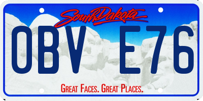 SD license plate 0BVE76