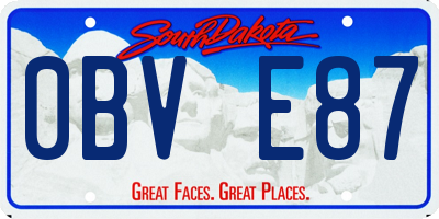 SD license plate 0BVE87
