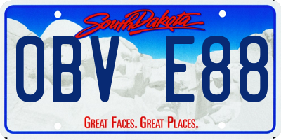 SD license plate 0BVE88