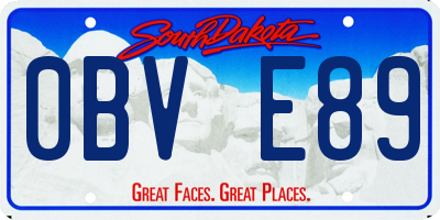 SD license plate 0BVE89