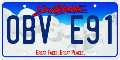 SD license plate 0BVE91