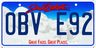 SD license plate 0BVE92