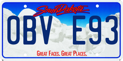SD license plate 0BVE93