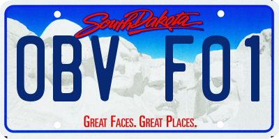 SD license plate 0BVF01