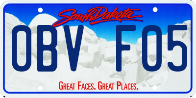 SD license plate 0BVF05