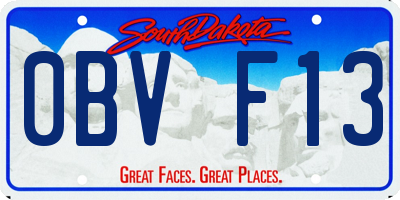 SD license plate 0BVF13