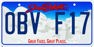 SD license plate 0BVF17