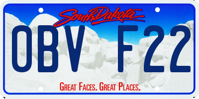 SD license plate 0BVF22