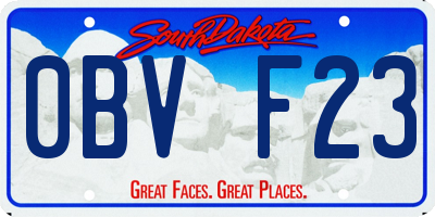 SD license plate 0BVF23