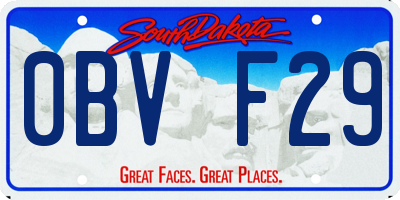 SD license plate 0BVF29