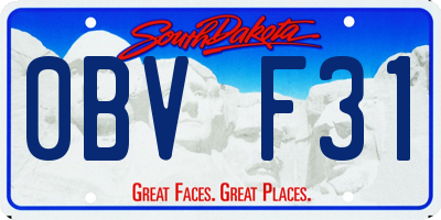 SD license plate 0BVF31