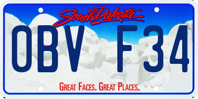 SD license plate 0BVF34