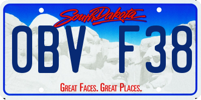 SD license plate 0BVF38