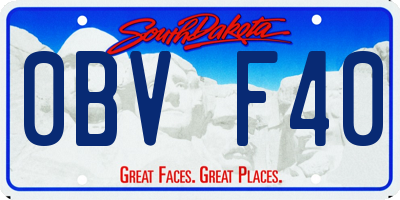 SD license plate 0BVF40