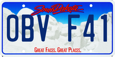 SD license plate 0BVF41